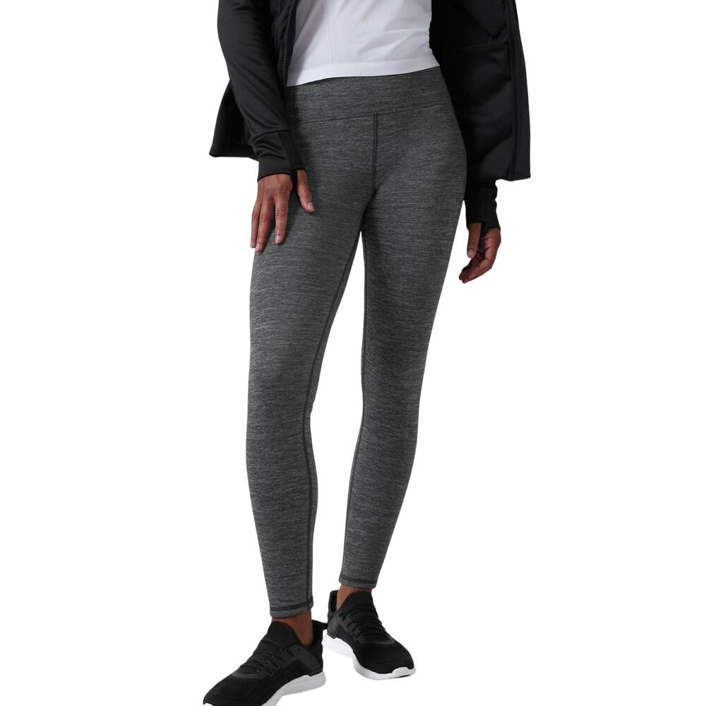 Athleta Altitude Tight Polartech Power Stretch Grey Small Fleece Lined